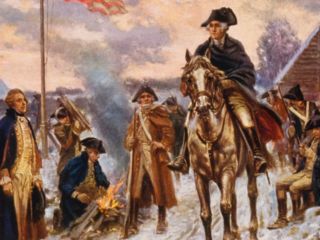 Washington and his men at Valley Forge
